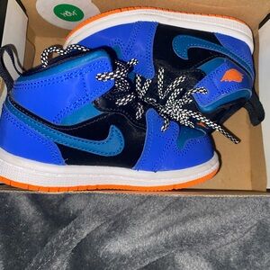 Kids Blue and Black Sneakers